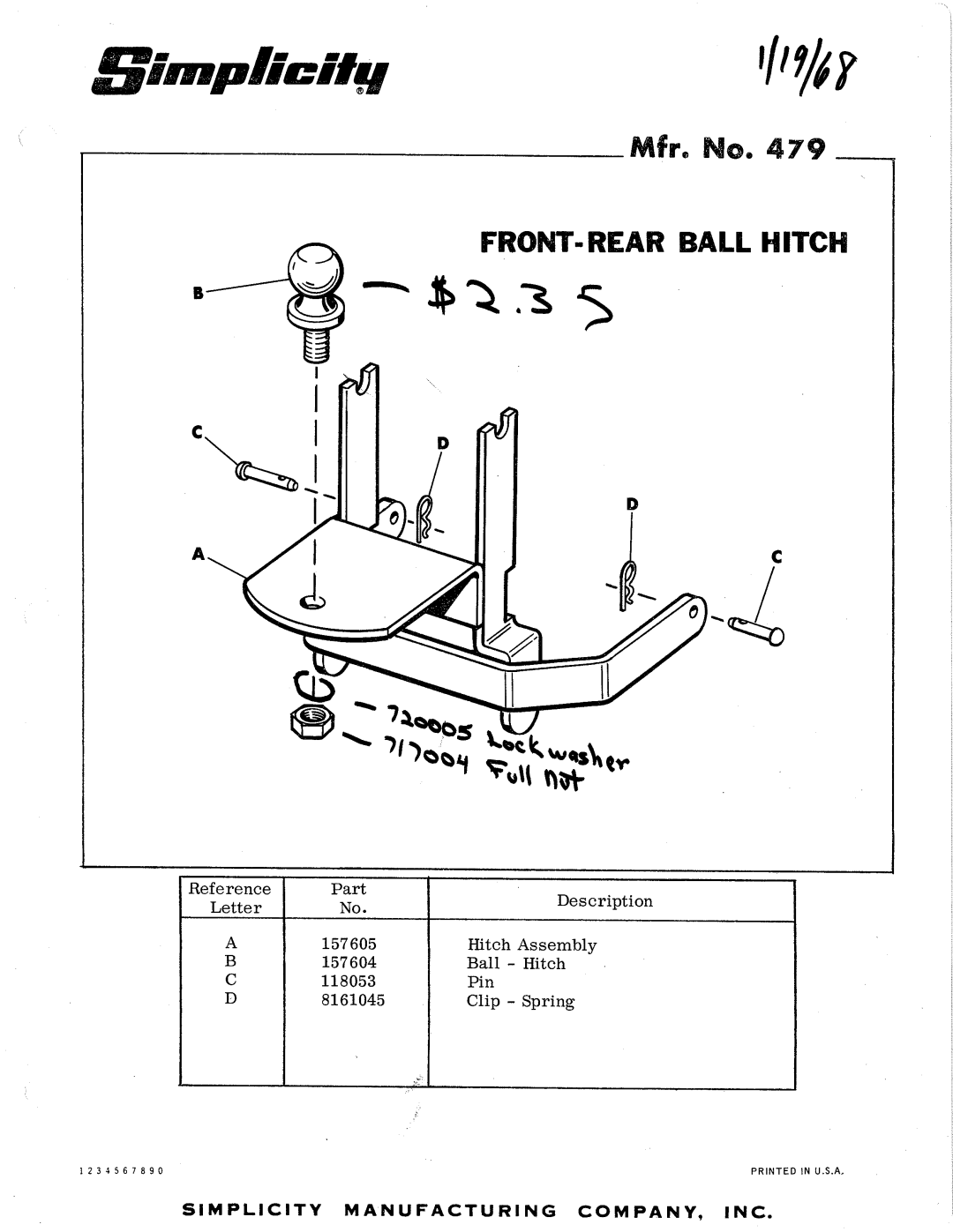 Simplicity 479 manual 