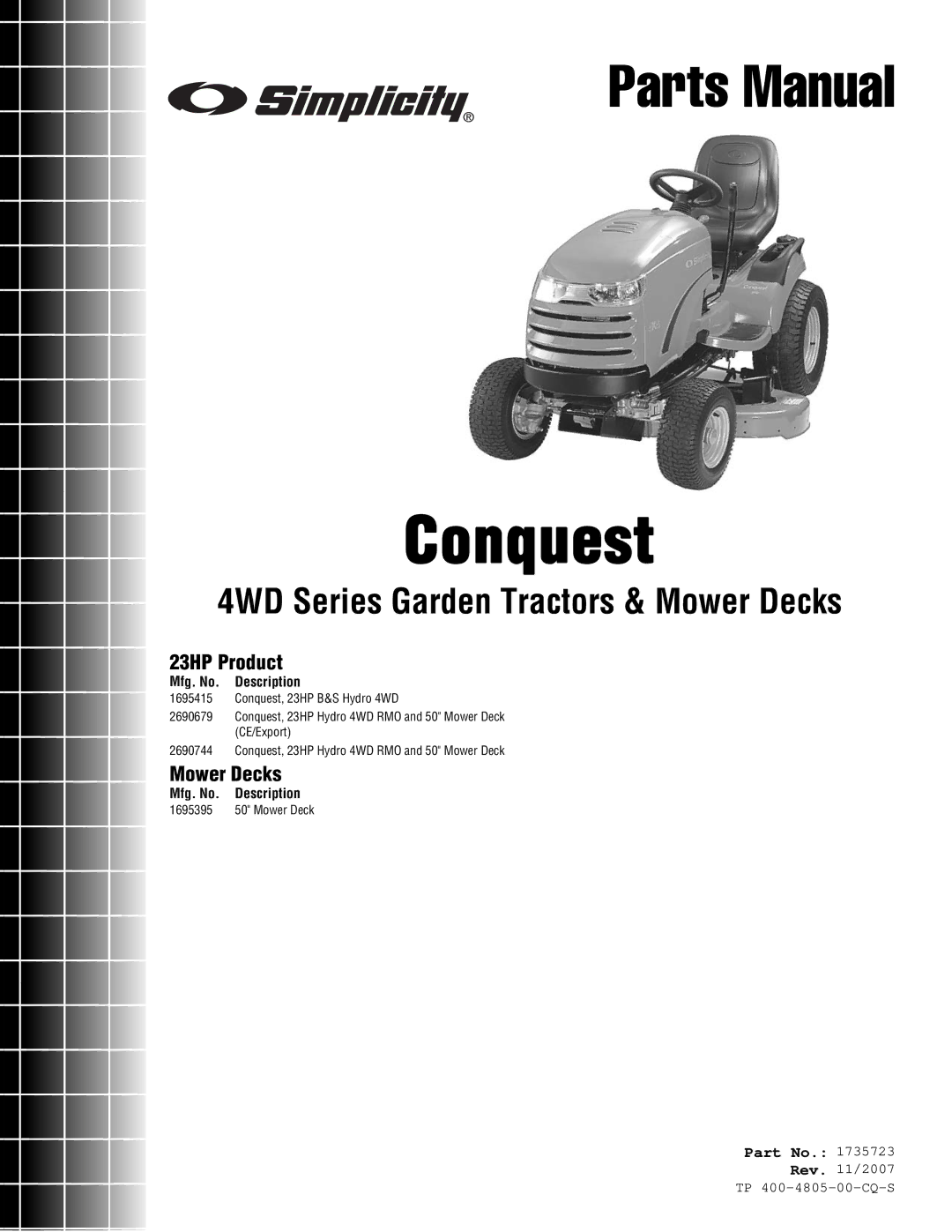 Simplicity 4WD Series manual Conquest 