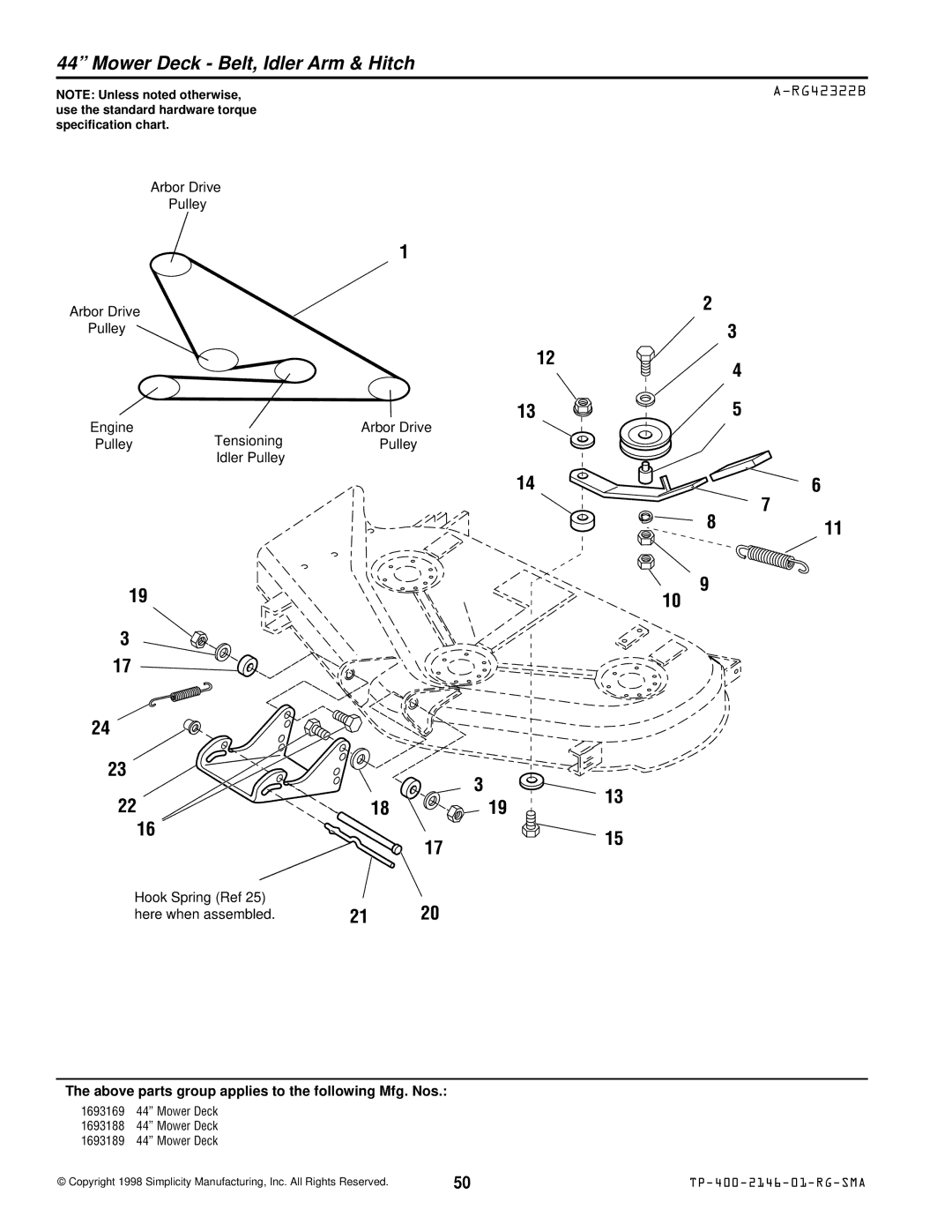 Simplicity 500 manual Cb Ca, RG42322B 