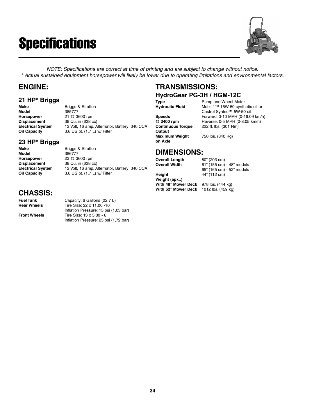 Simplicity 5022285, CE Models instruction sheet Engine, Chassis, Transmissions, Dimensions 