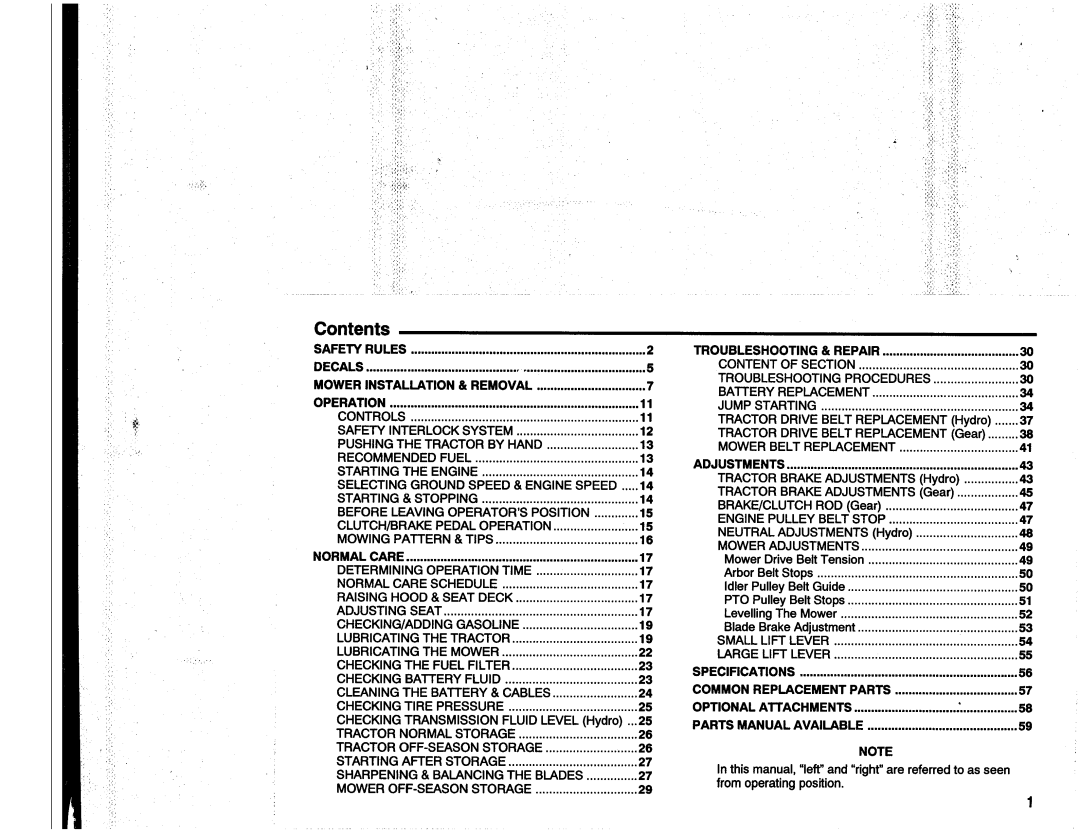 Simplicity 512 SERIES manual 