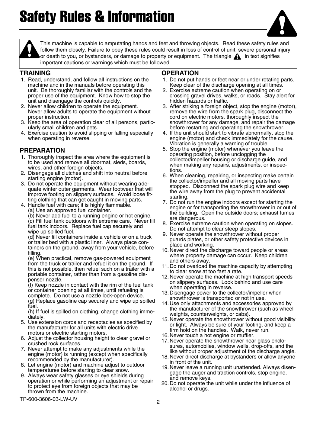 Simplicity 520M, 520E manual Safety Rules & Information 