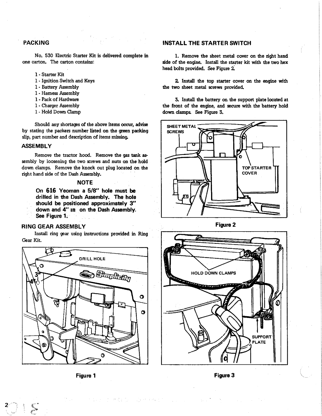 Simplicity 530 manual 