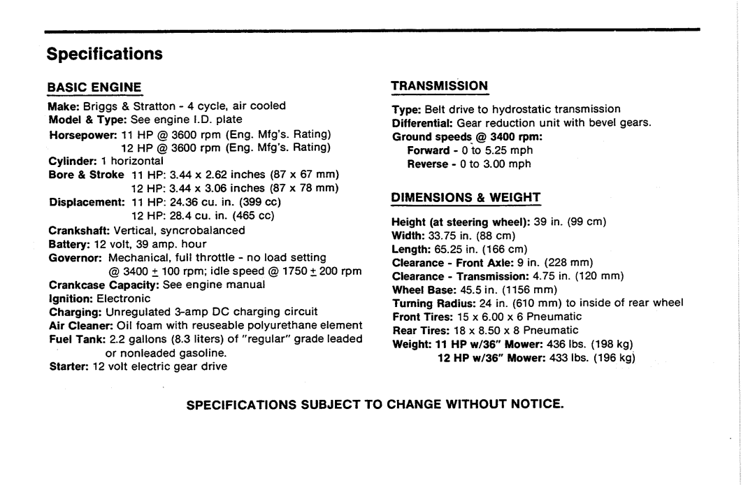 Simplicity 4200H, 600H manual 