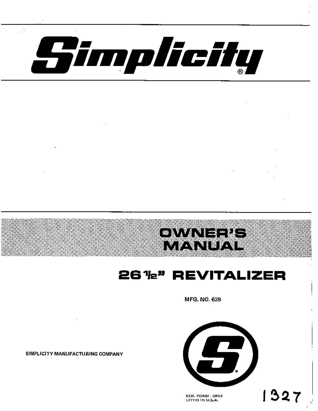 Simplicity 629 manual 