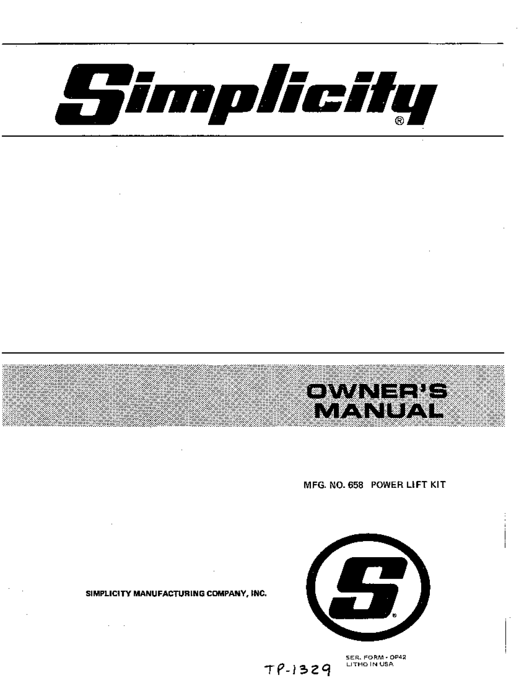 Simplicity 658 manual 