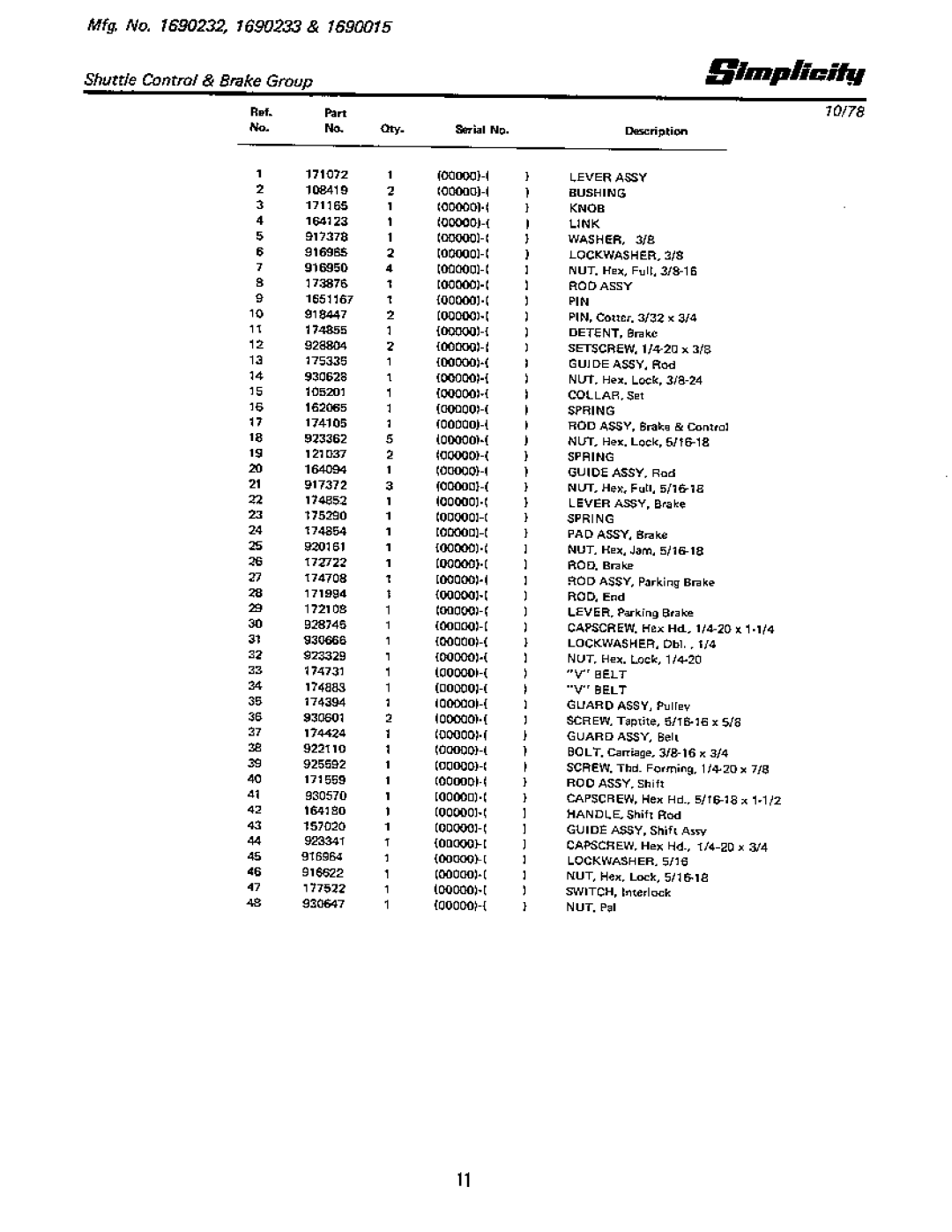 Simplicity 7013 S manual 