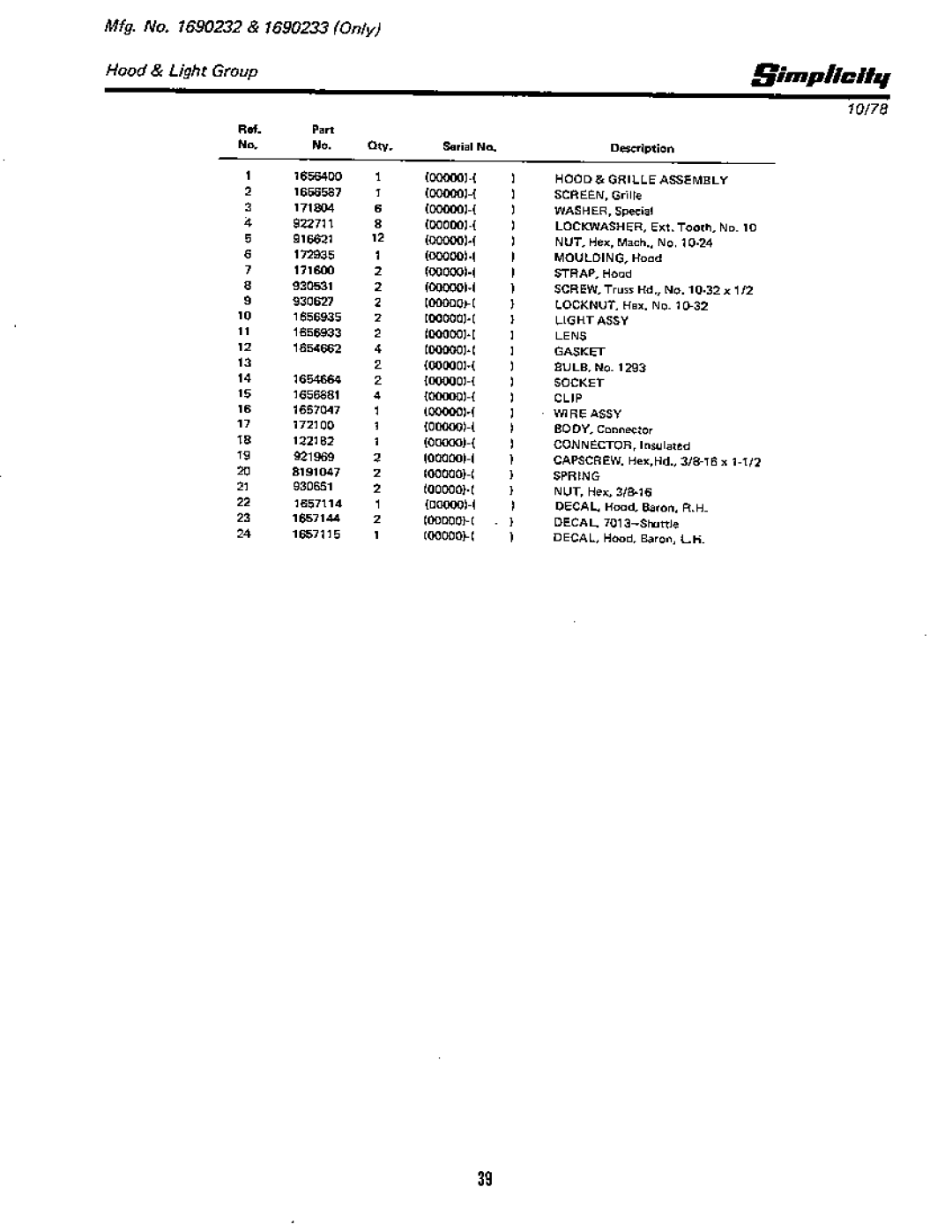 Simplicity 7013 S manual 