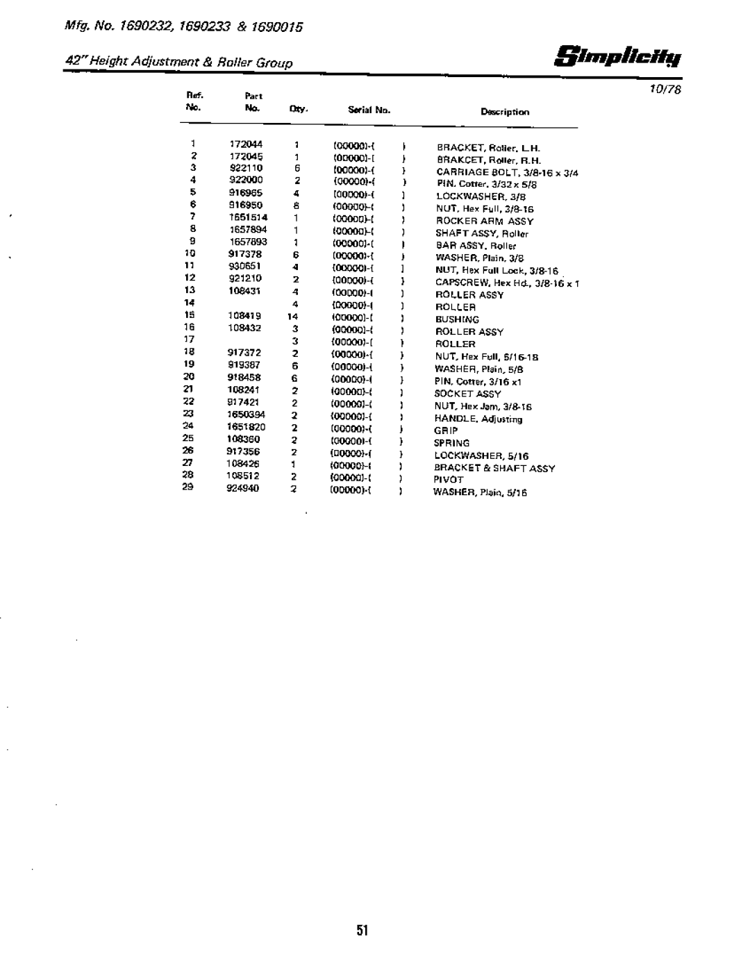 Simplicity 7013 S manual 