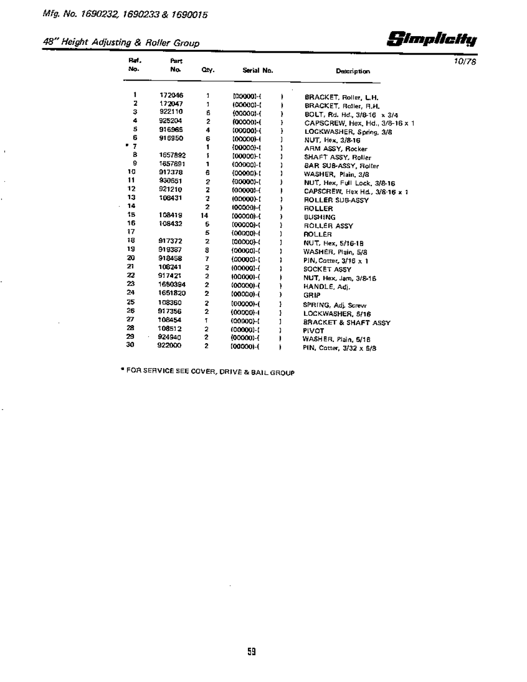 Simplicity 7013 S manual 