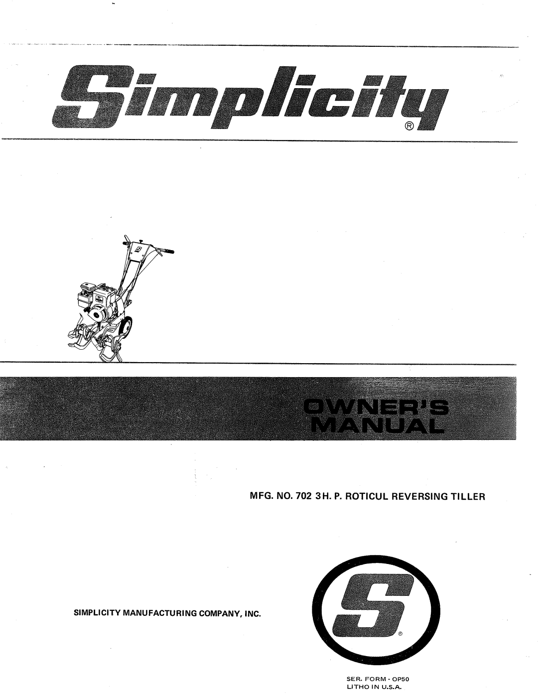 Simplicity 702 manual 