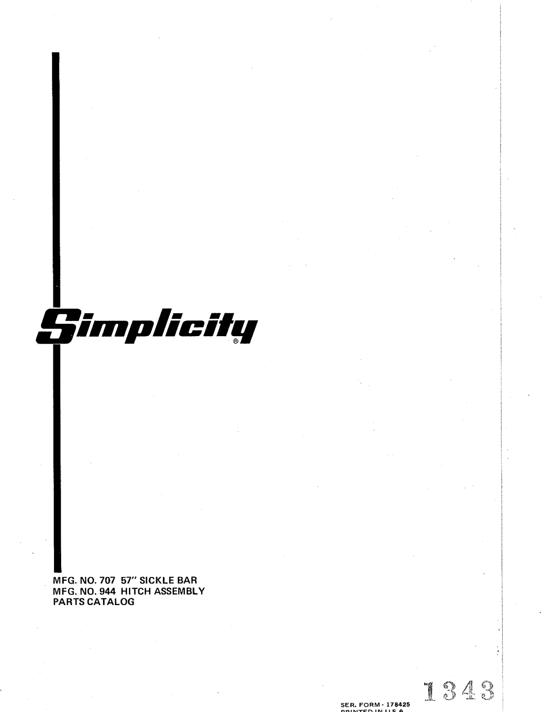 Simplicity 707 manual 