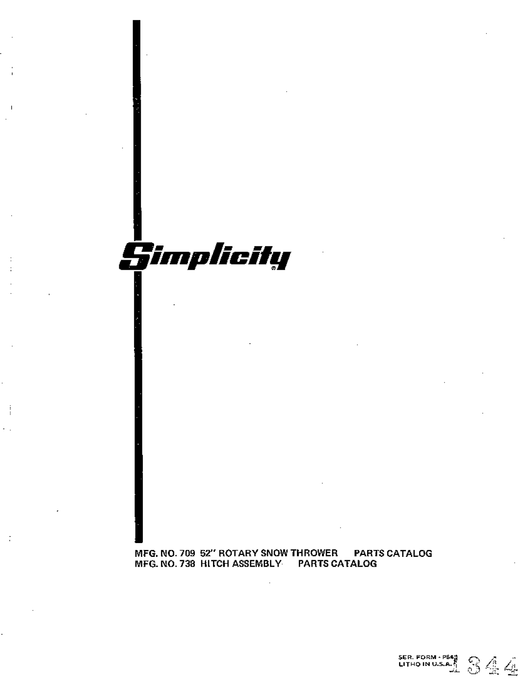 Simplicity 709 manual 