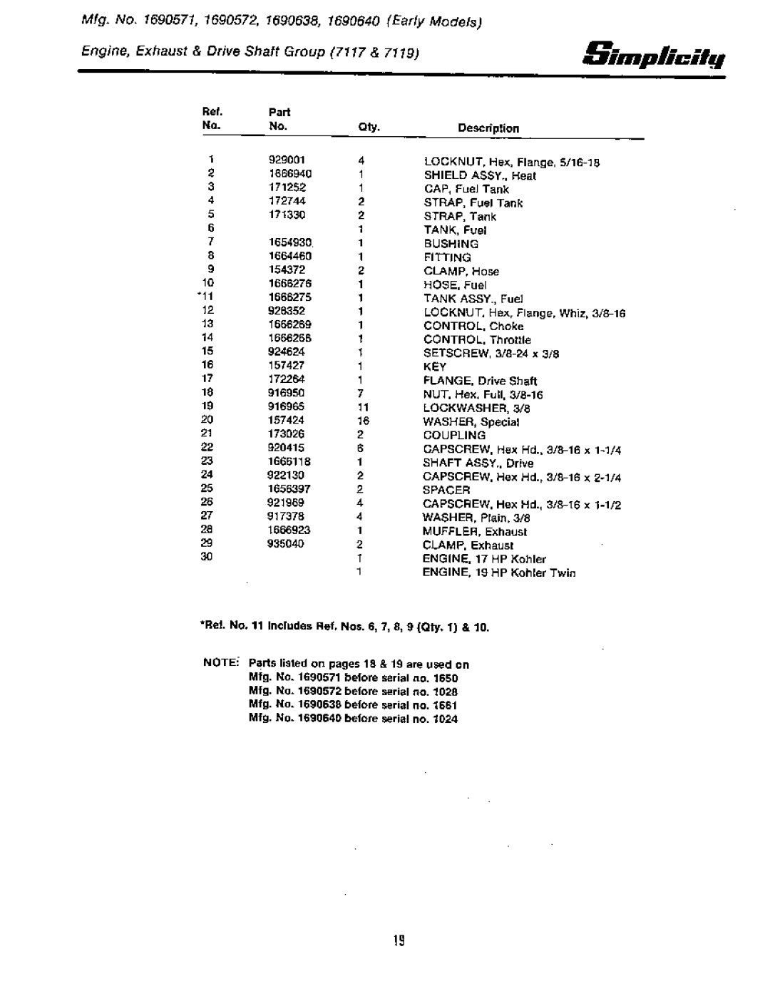 Simplicity 7100 Hydrostatic Series manual 