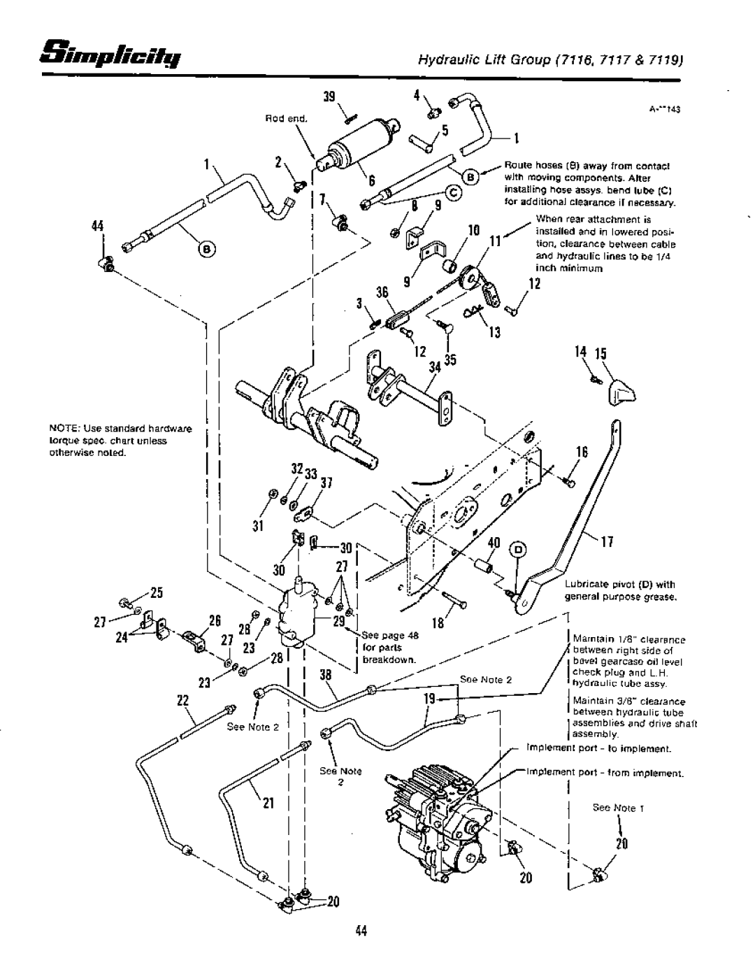 Simplicity 7100 Hydrostatic Series manual 