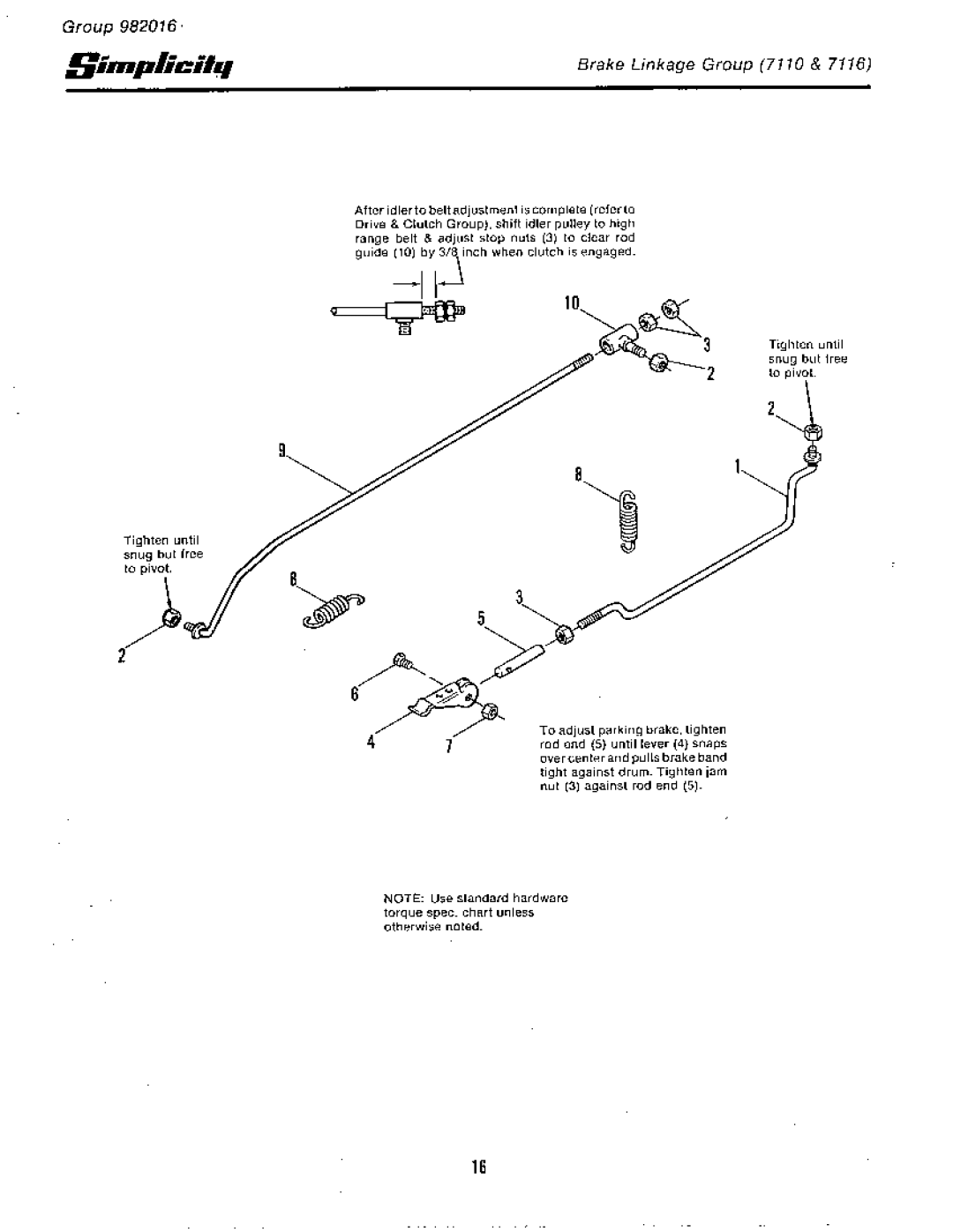 Simplicity 7110 manual 