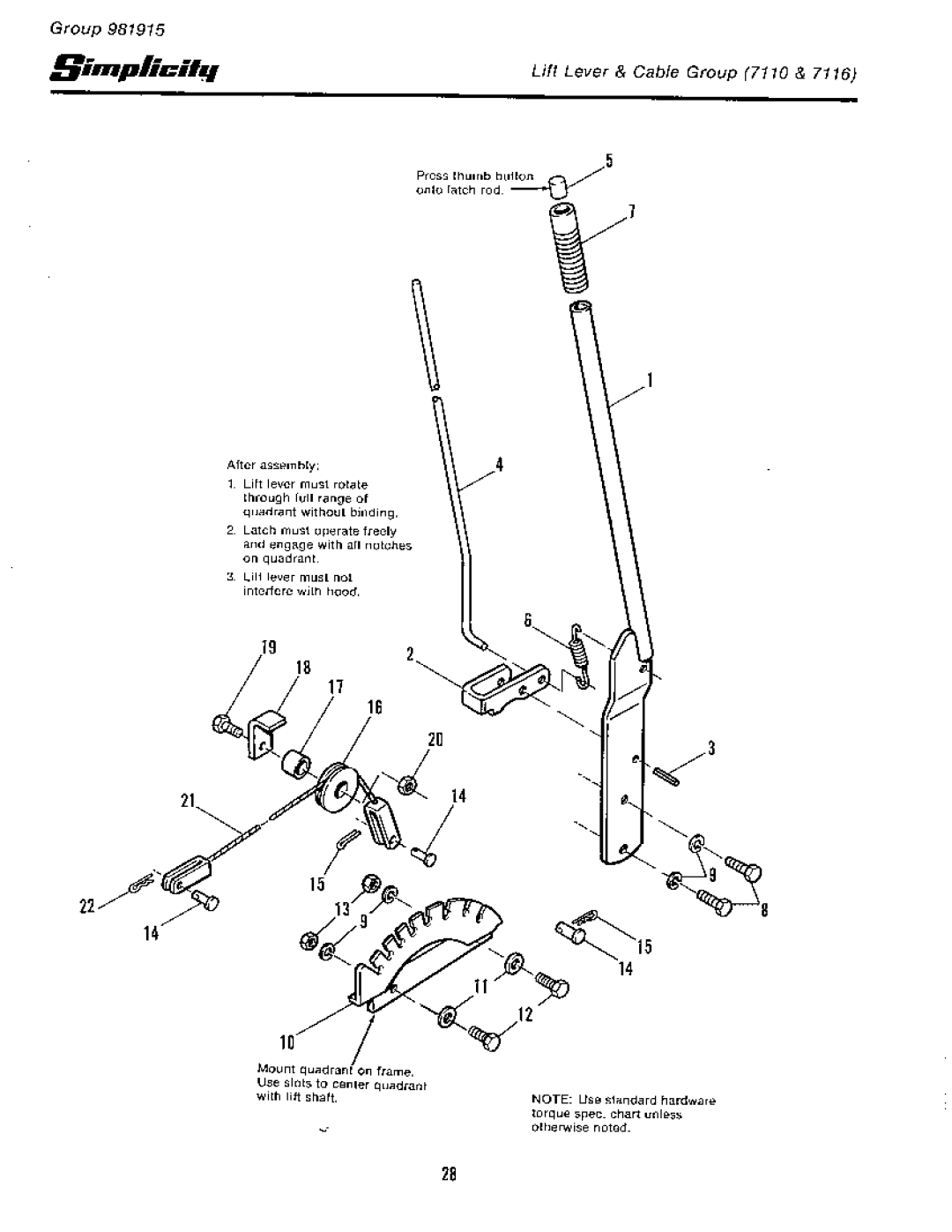 Simplicity 7110 manual 