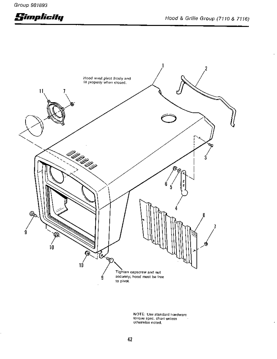 Simplicity 7110 manual 