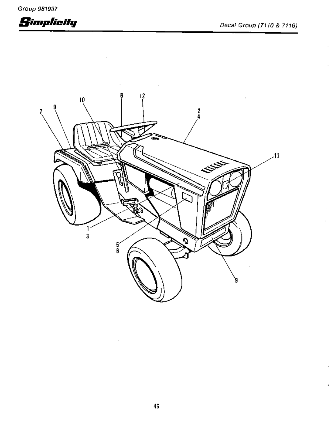 Simplicity 7110 manual 