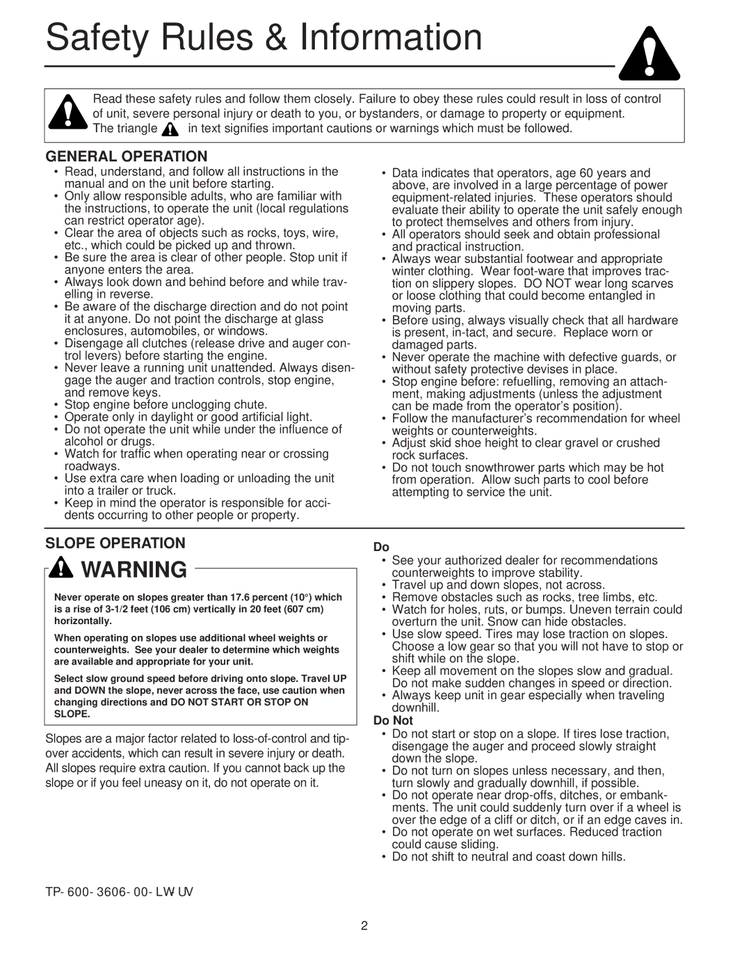 Simplicity 1694433, 755, 555, 1694434 instruction sheet Safety Rules & Information, Do Not 