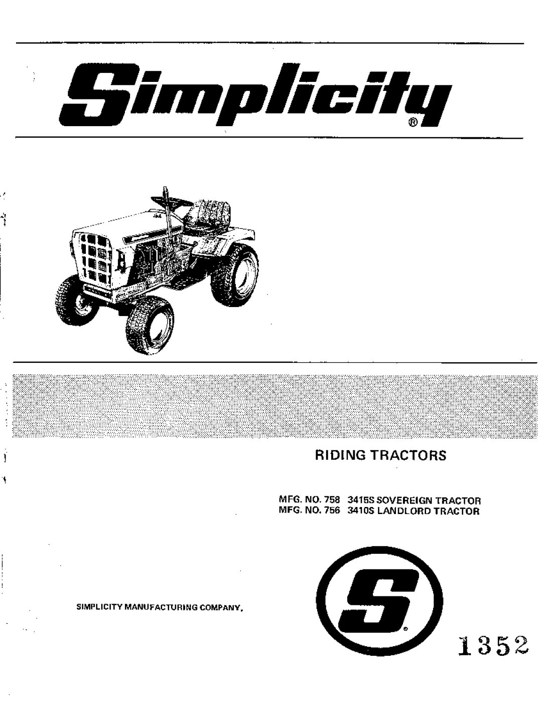 Simplicity 758 3415S manual 