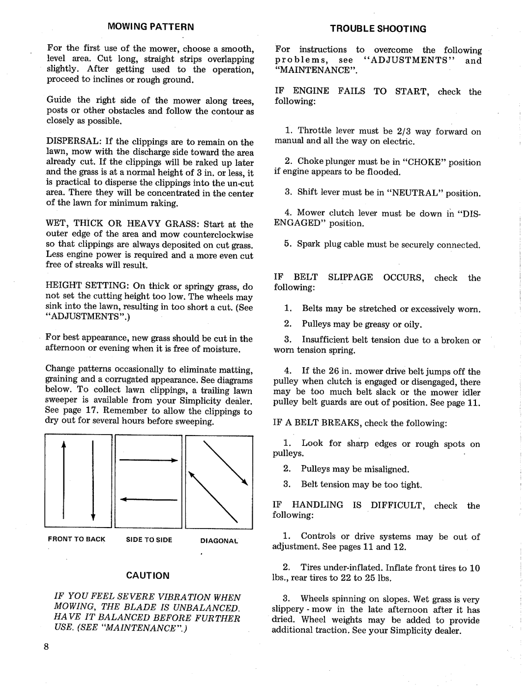 Simplicity 774, 775 manual 