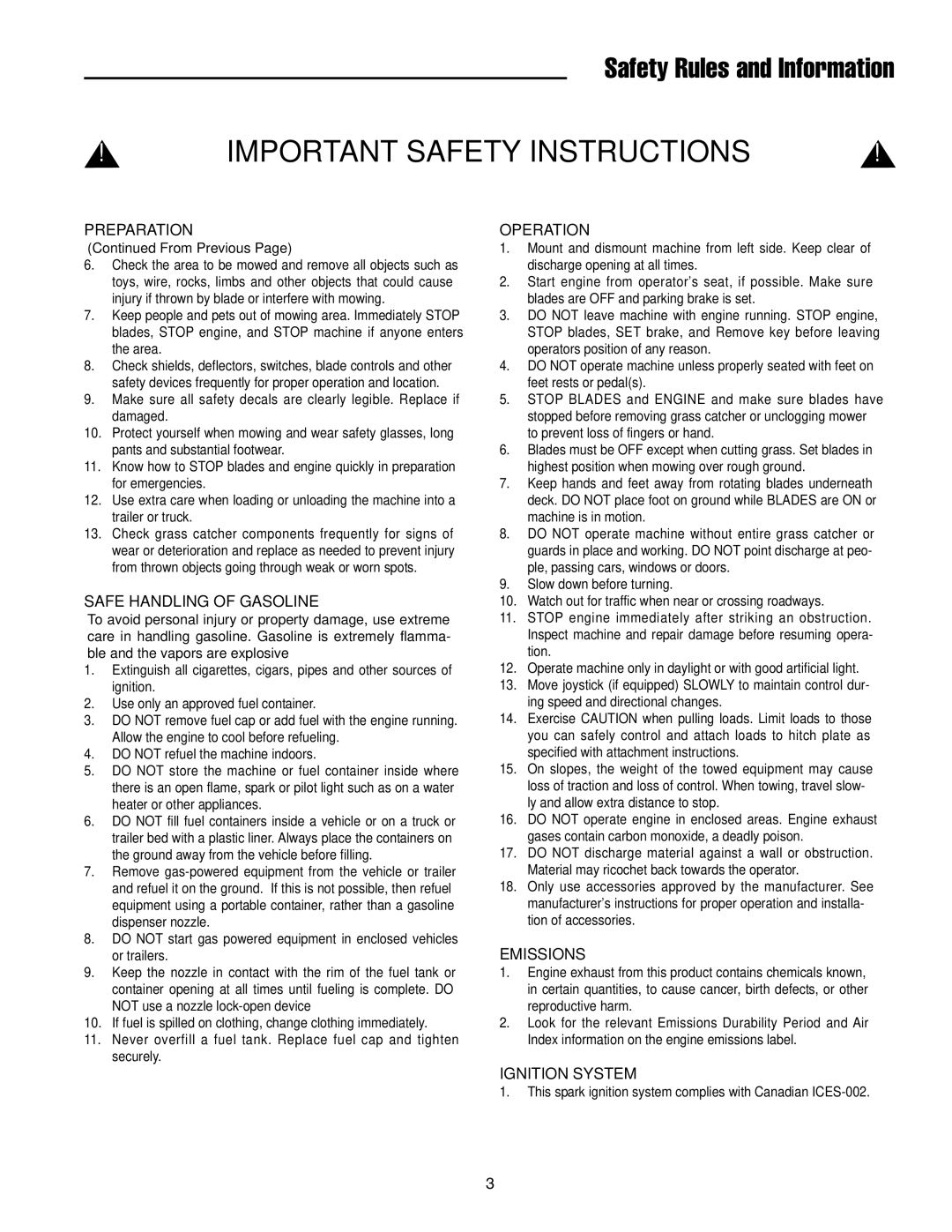 Simplicity 7800072, 7800071 instruction sheet Safety Rules and Information, From Previous 