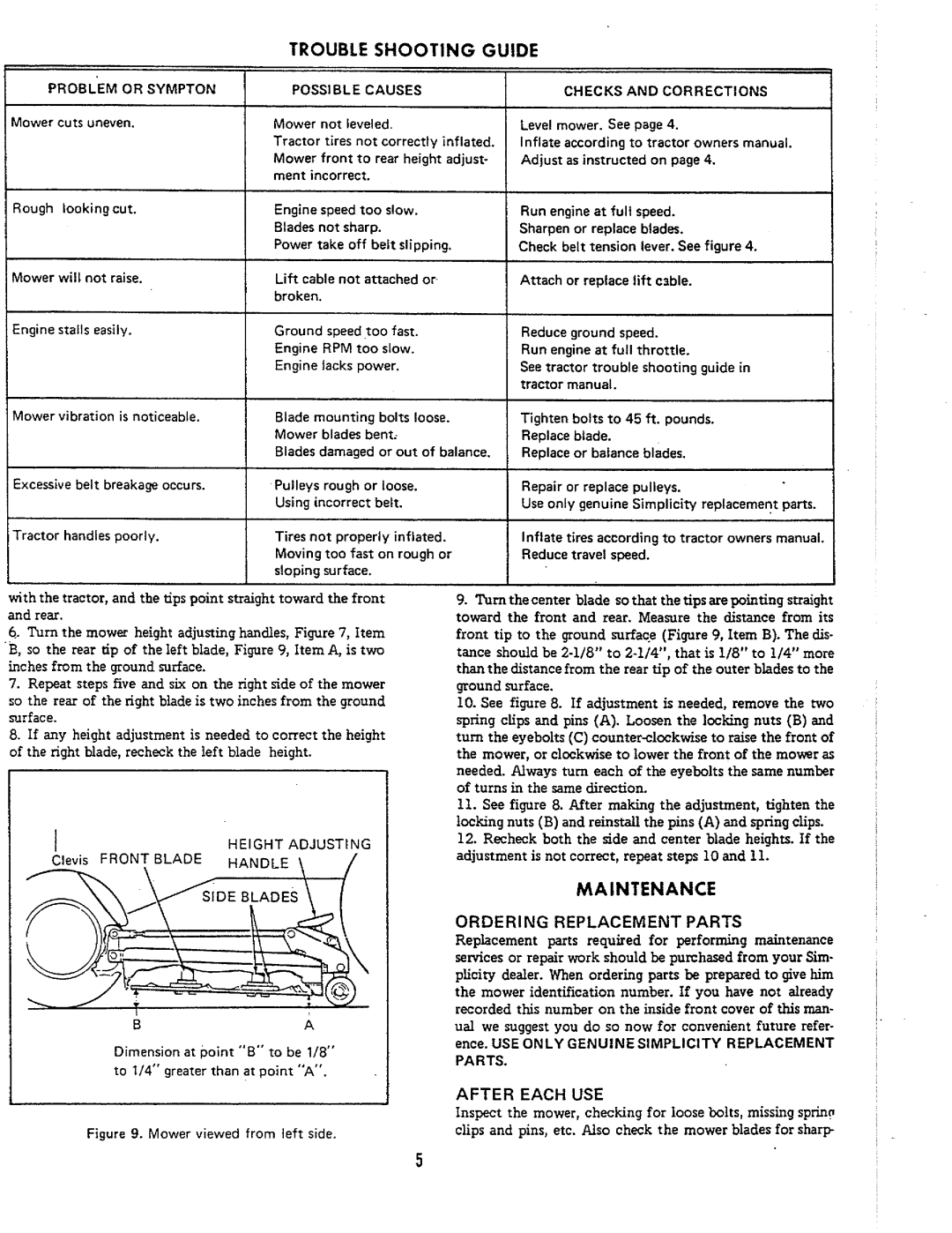 Simplicity 740, 784 manual 