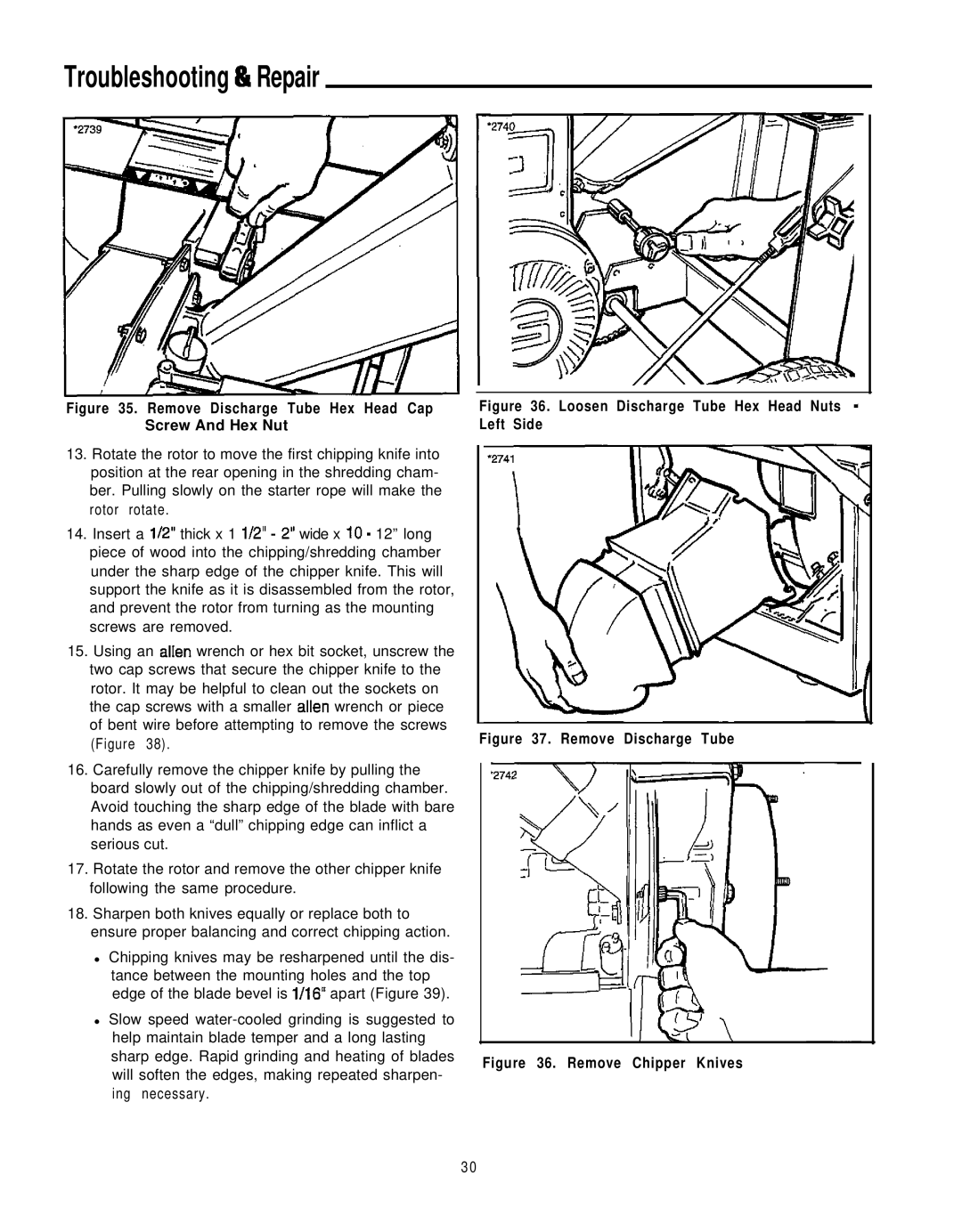 Simplicity 8/25, 6/25 manual Remove Discharge Tube Hex Head Cap 