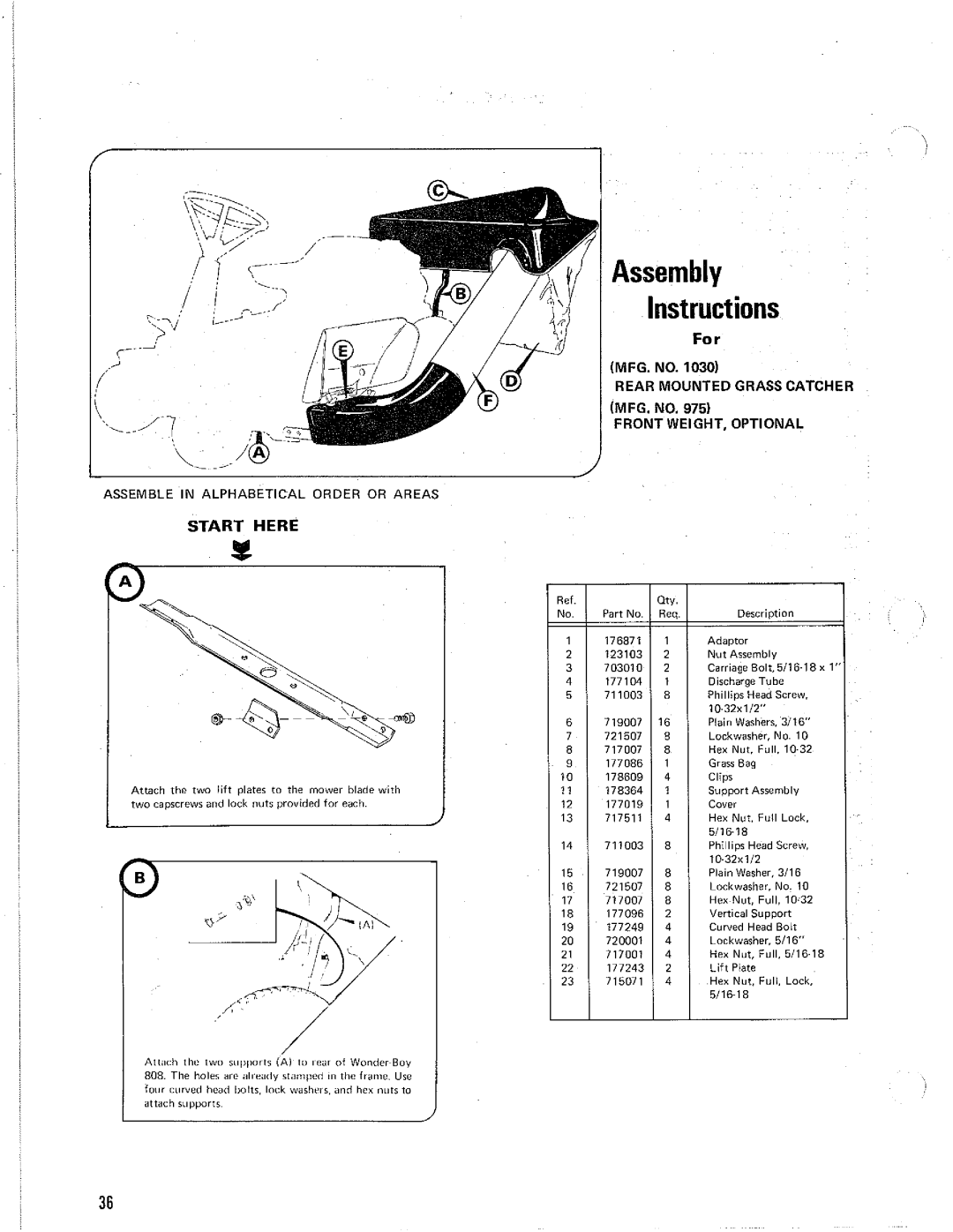 Simplicity 1000, 830, 998 manual 