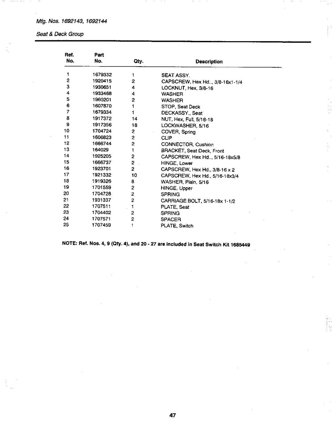 Simplicity 917H-48 manual 