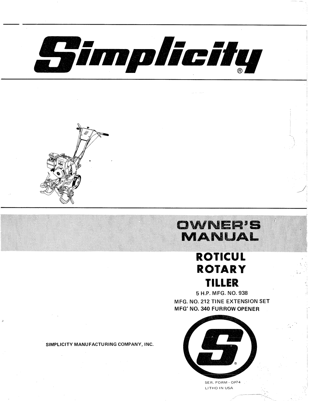 Simplicity 938 manual 