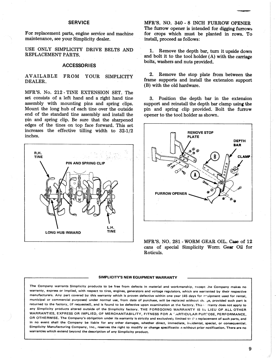 Simplicity 938 manual 