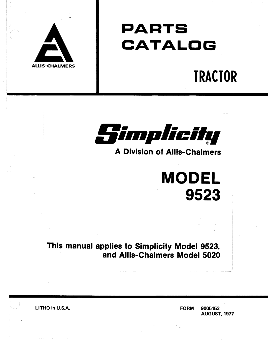 Simplicity 9523 manual 