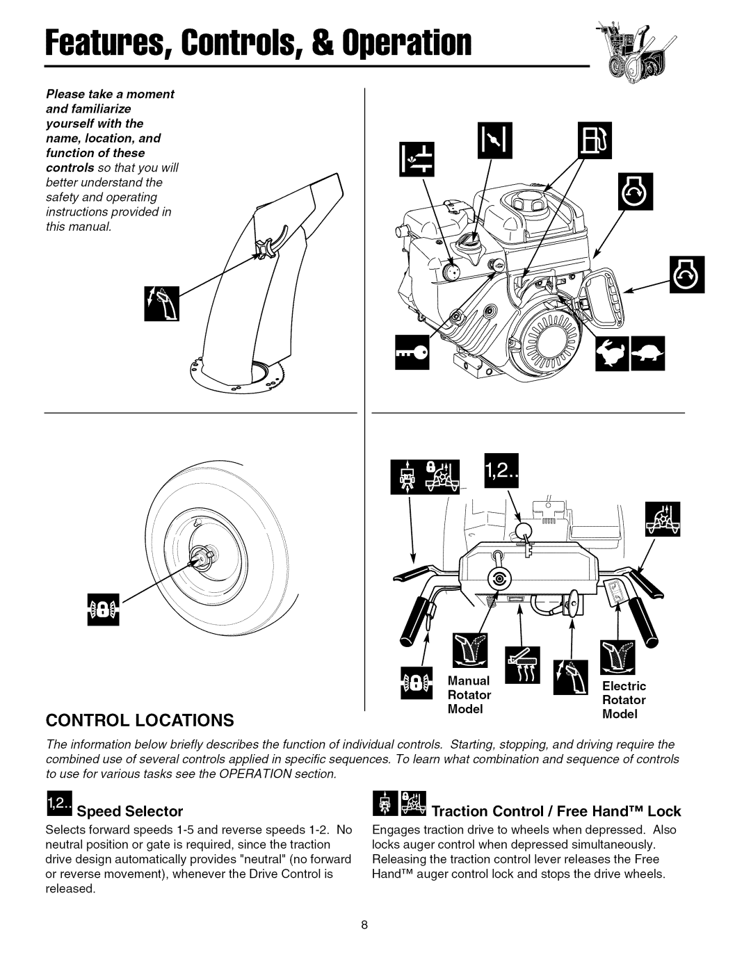 Simplicity 9524, 9560, 1380, 11532, 11570, 1338, 10528, 10560 manual Features,Controls,& Operation 