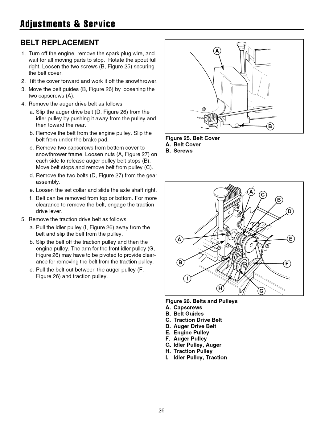 Simplicity 11532, 9560, 9524, 1380, 11570, 1338, 10528, 10560 manual Belt Replacement 