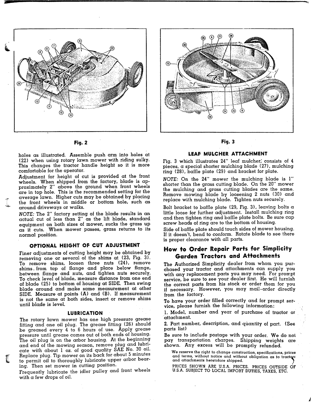 Simplicity 990020, 990019 manual 