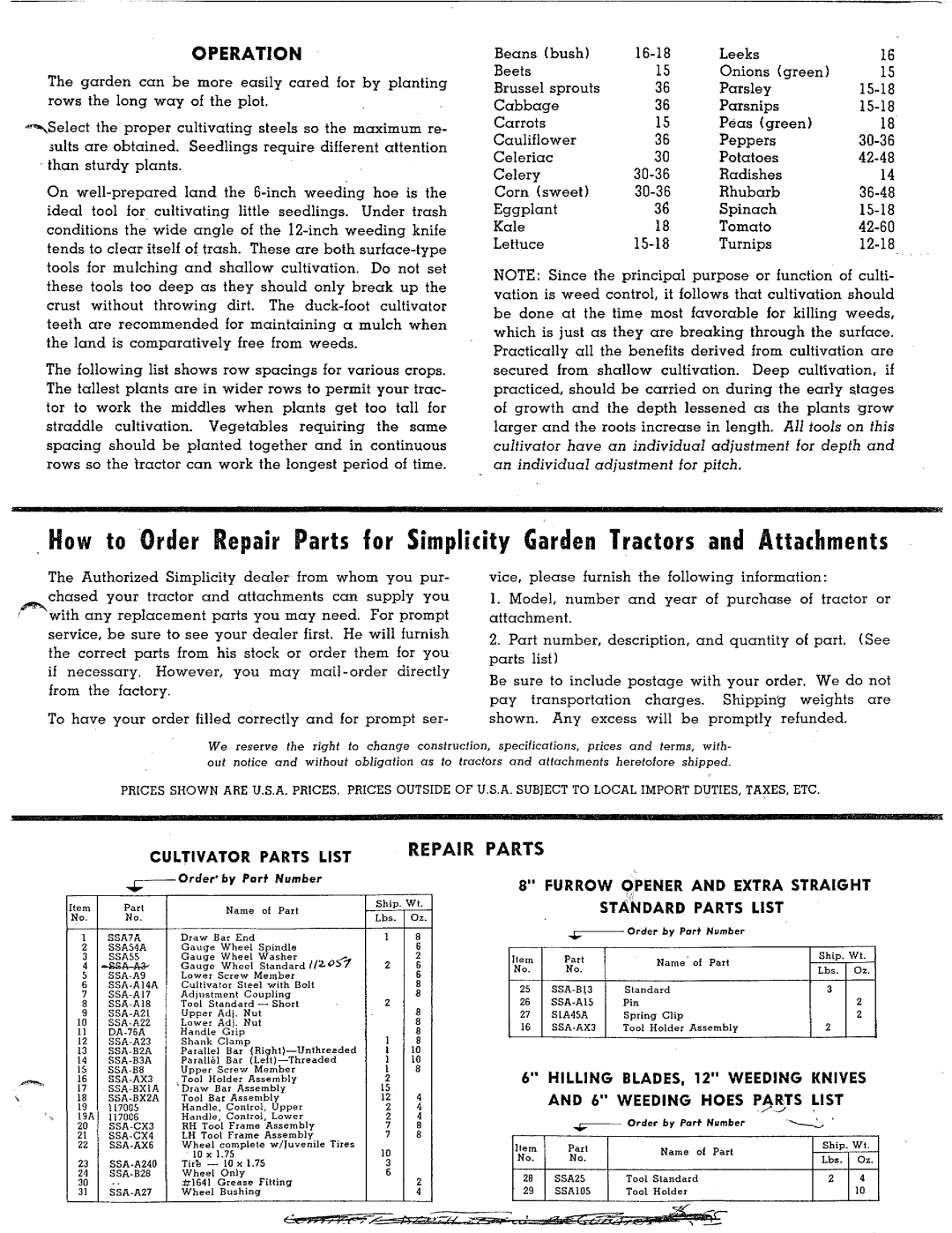 Simplicity 990021 manual 