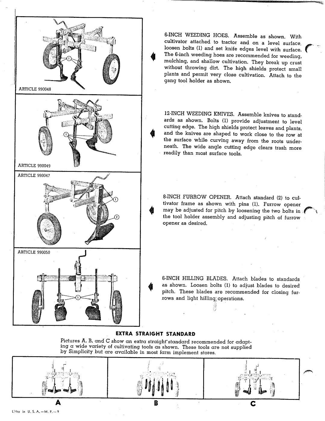 Simplicity 990021 manual 