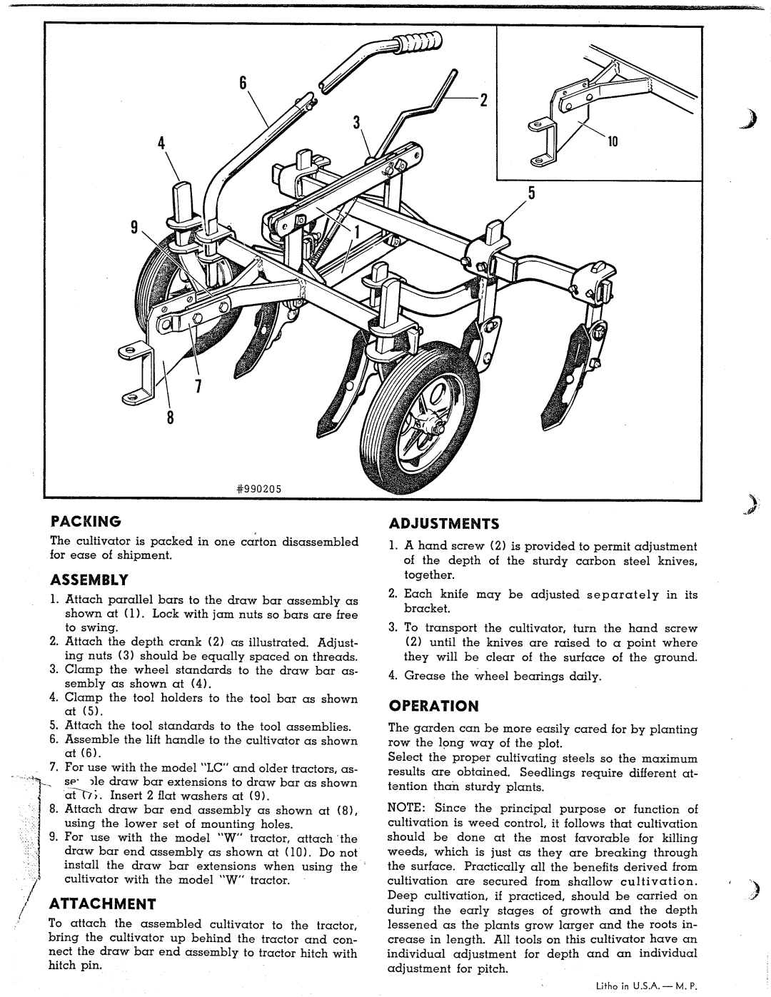 Simplicity 990205 manual 