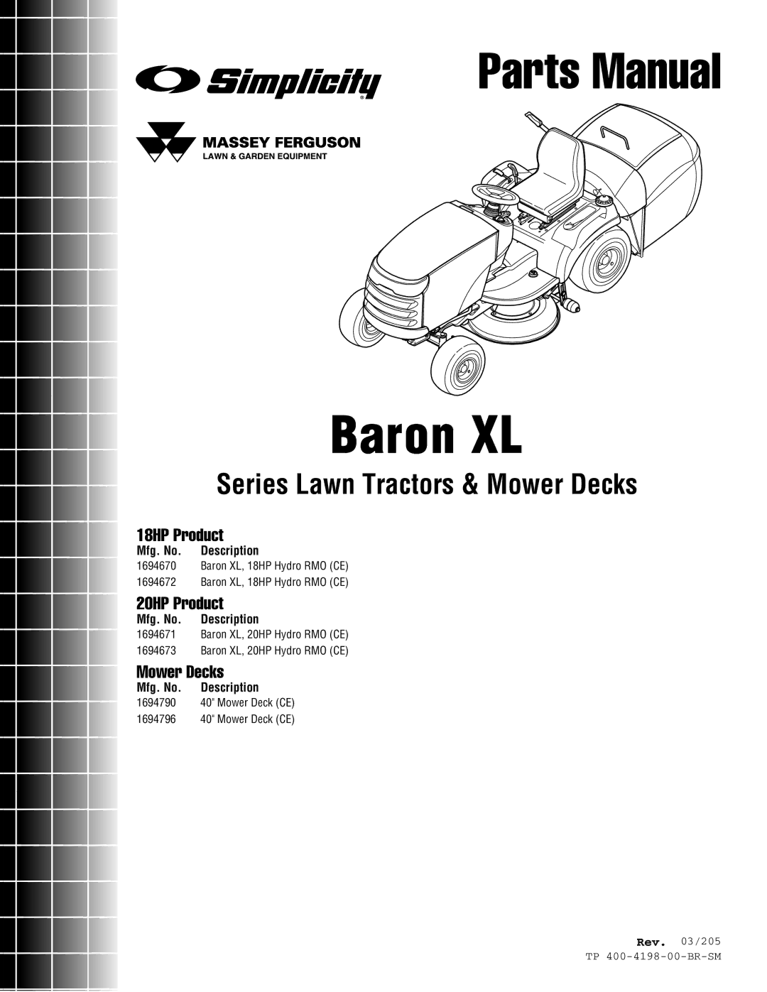 Simplicity Baron XL manual 