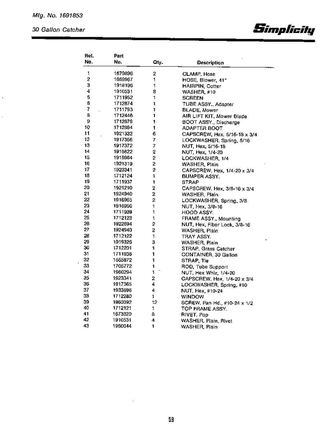 Simplicity CFC SERIES manual 