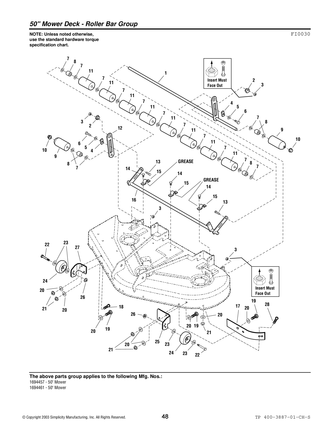 Simplicity Champion manual FI0030, Face Out 