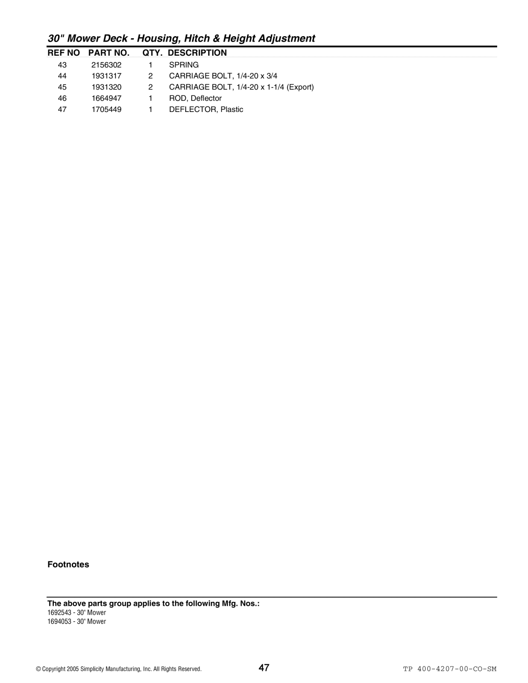 Simplicity Coronet / 2400 manual 2156302 