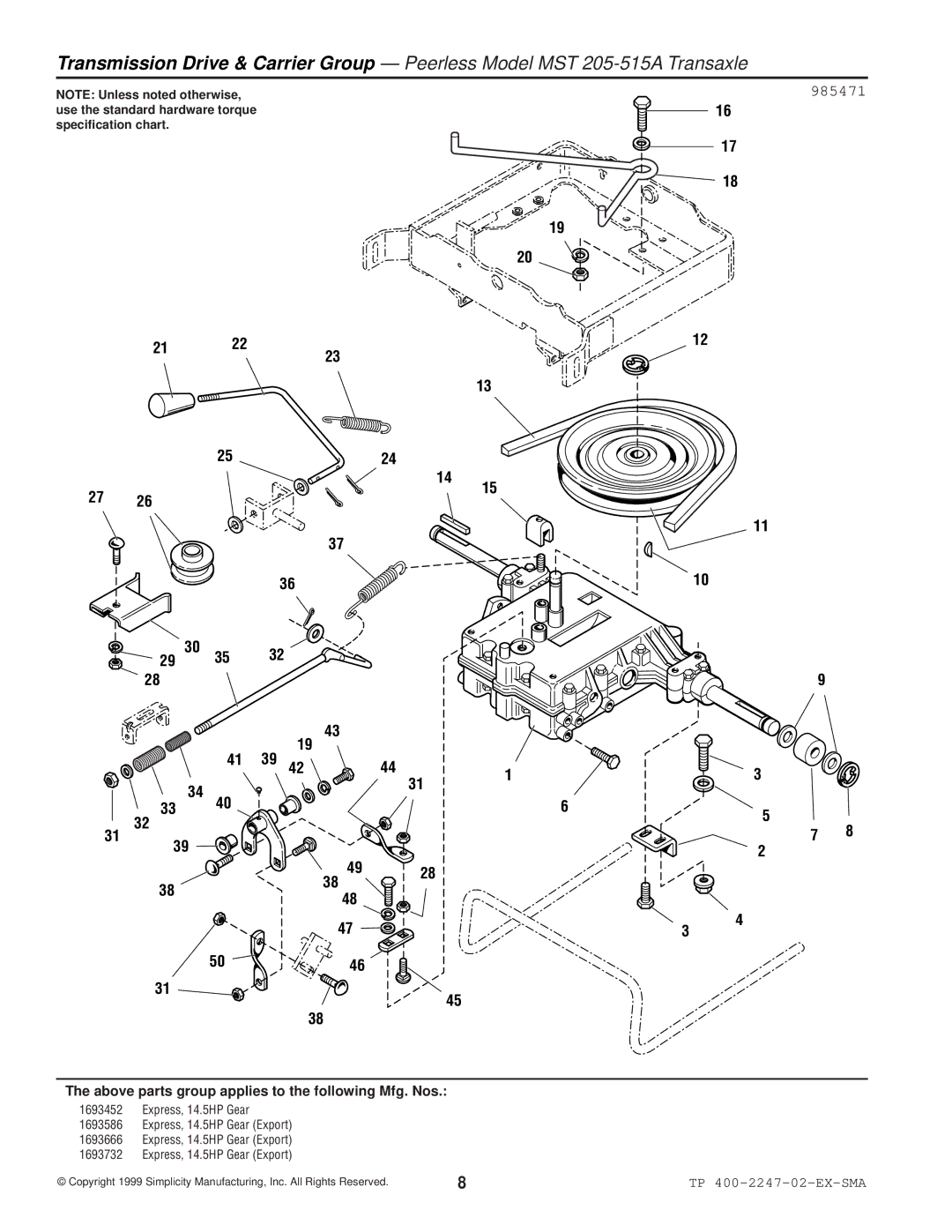 Simplicity Express Series manual 985471 