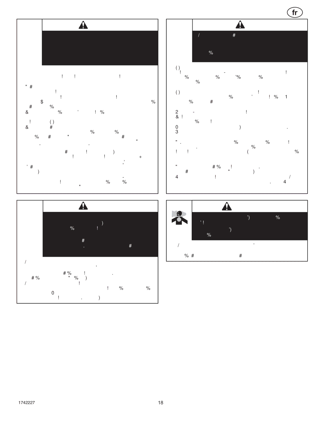 Simplicity H924RX manual Avertissement 