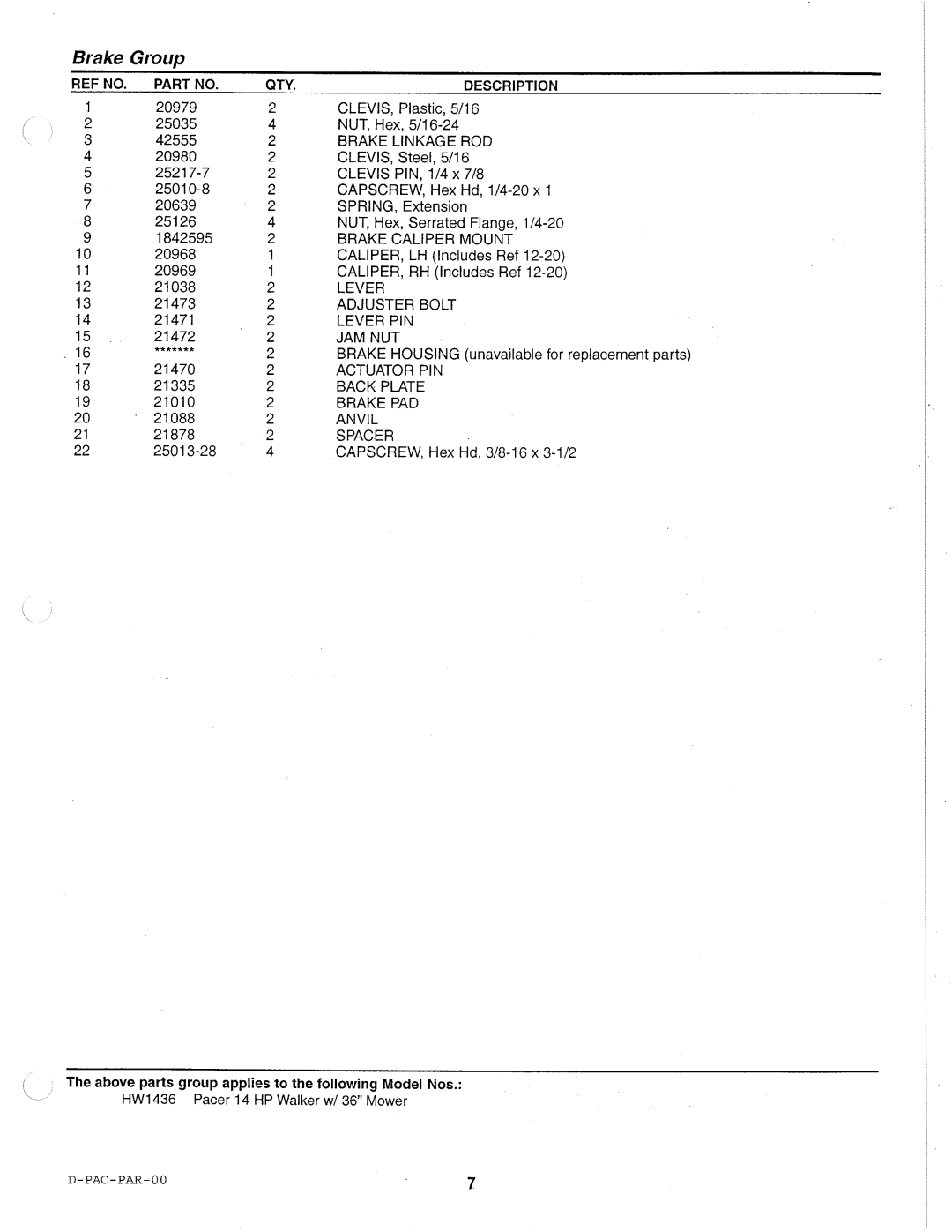 Simplicity HW1436 specifications 