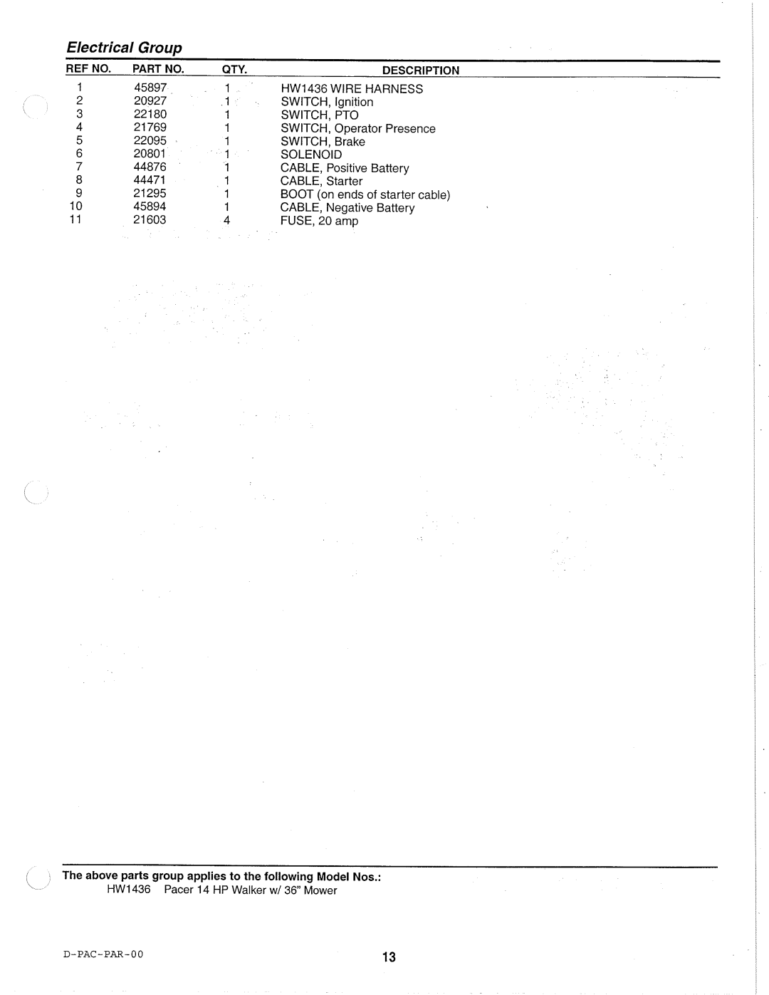 Simplicity HW1436 specifications 