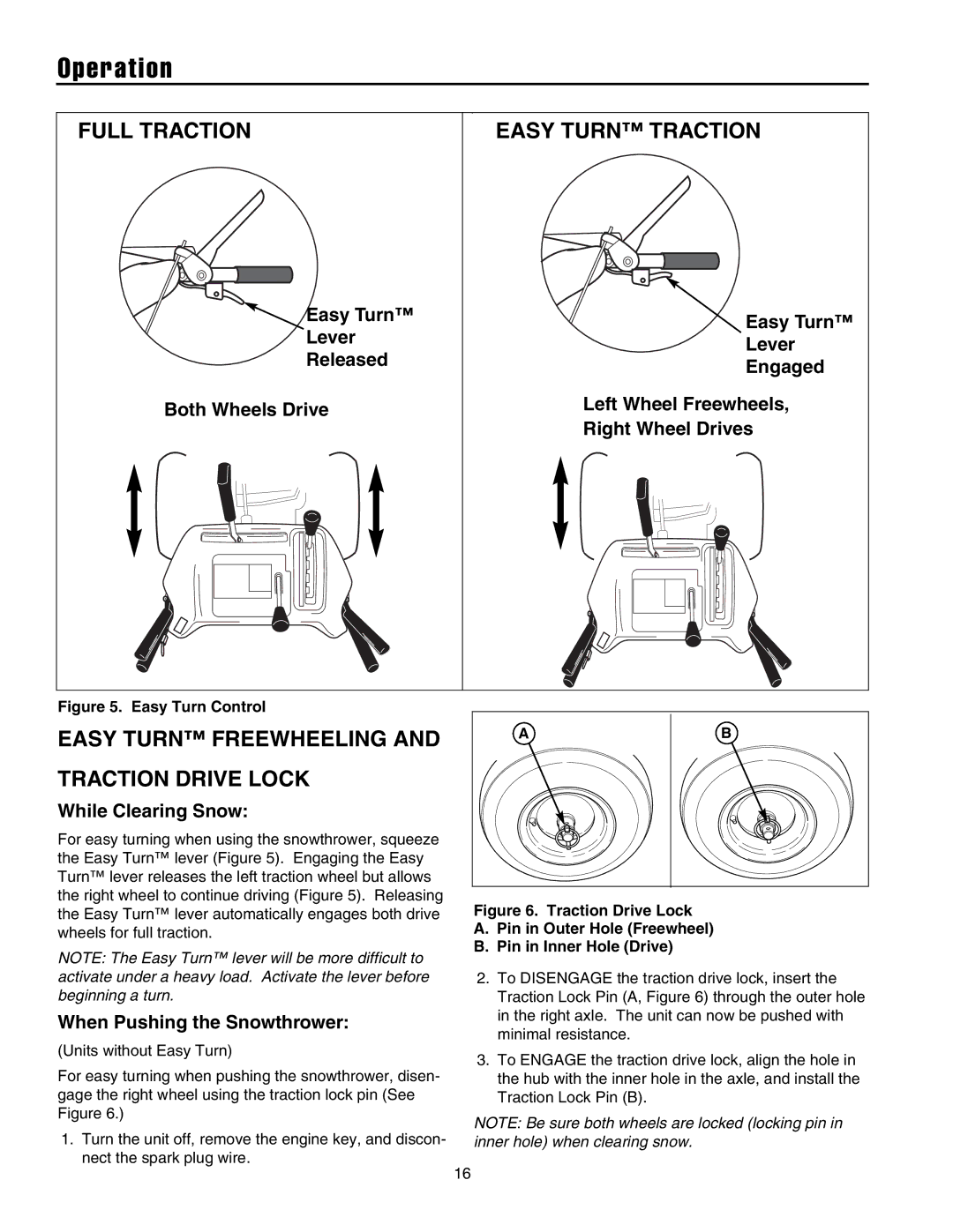 Simplicity E105308E, L9528EX, E95288E, L11532E Full Traction, Easy Turn Traction, Easy Turn Freewheeling Traction Drive Lock 