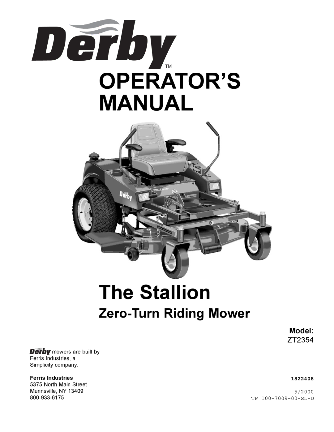 Simplicity ZT2354, LC-9 manual OPERATOR’S Manual 